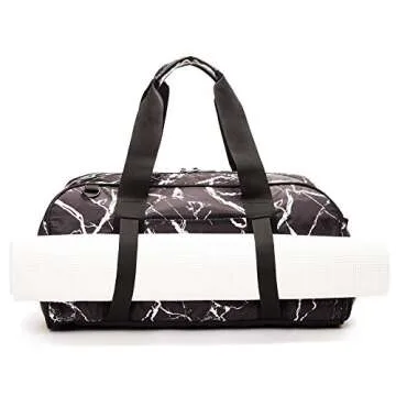 Vooray Burner Sport 20" Gym Bag with Shoe Pocket & Laundry Bag (Black Marble),Large