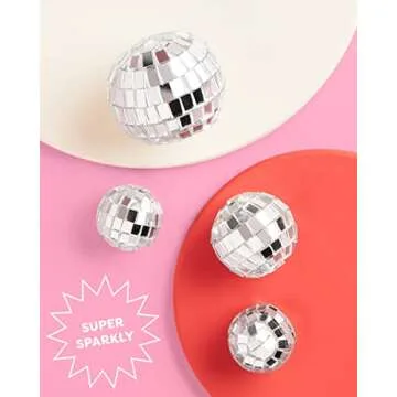 xo, Fetti Disco Ball Cake Topper - 4 Pieces | Birthday Supplies, Bday Cake Decoration, Last Disco Bachelorette Party