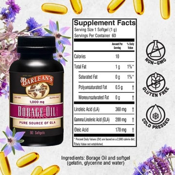 Barlean's Borage Oil Softgels for Skin and Joint Health