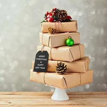 Boao 32 Pieces Mini Chalkboard Tags Bulk 2"x3.1" Wood Chalkboard Signs Wooden Hanging Labels with St...