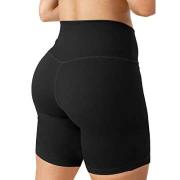 Puedizux Women's High Waisted Biker Shorts Cross Waist Workout Yoga Shorts Running Leggings with/no Pocket