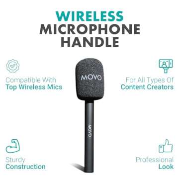 Movo WMX-HM Mic Handle for DJI Mic, Rode Wireless GO, Hollyland Lark, and More - Wireless Interview ...
