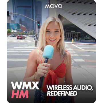 Movo WMX-HM Mic Handle for DJI Mic, Rode Wireless GO, Hollyland Lark, and More - Wireless Interview Microphone Handle - Wireless Lav Mic Adapter for Vlogging, Interviews, Podcasting, Content Creation