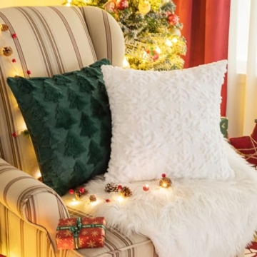 AQOTHES Christmas Snowflake Throw Pillow Covers Set of 2