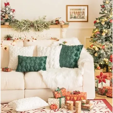 AQOTHES Christmas Snowflake Throw Pillow Covers Set of 2
