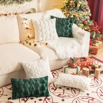 AQOTHES Christmas Snowflake Throw Pillow Covers Set of 2