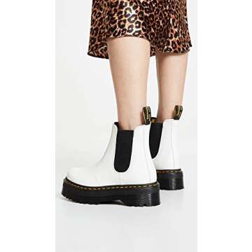 Dr. Martens Women's 2976 Quad Chelsea Boots, White, 5 Medium US