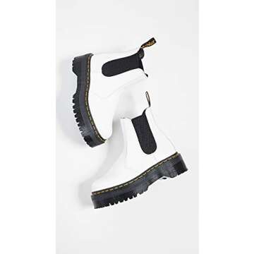 Dr. Martens Women's 2976 Quad Chelsea Boots, White, 5 Medium US