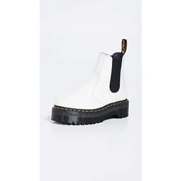 Dr. Martens Women's 2976 Quad Chelsea Boots, White, 5 Medium US