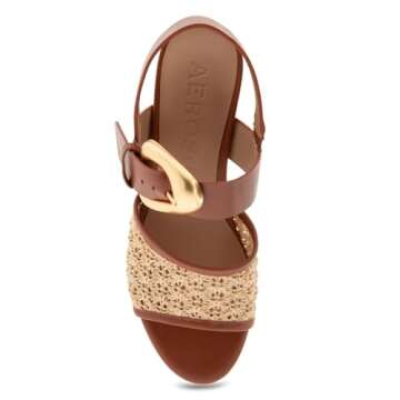 Aerosoles Women's Chamber Heeled Sandal, Natural Raffia, 7.5