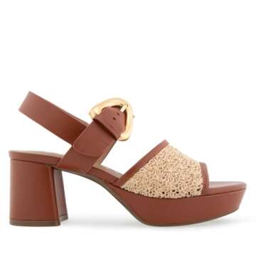 Aerosoles Women's Chamber Heeled Sandal, Natural Raffia, 7.5