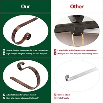 FINMOR Adjustable Stocking Holders Set 4 for Christmas