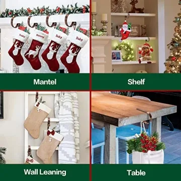 FINMOR Adjustable Stocking Holders Set 4 for Christmas