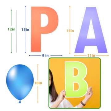 Happy Birthday Yard Sign with Stakes, Personalized Age Happy Birthday Sign with 20 Number Stickers and Balloons, Birthday Yard Lawn Signs for Happy Birthday Decorations, Rainbow Color, 15" Big Size