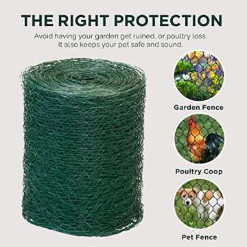 SLS SUPPLY FLORA - Green Florist Netting, Customizable Floral Wire, Steel Wire Mesh Roll, Versatile and Durable Garden Netting, Essential Floral Arrangement Supplies, 12 inches x 150 feet