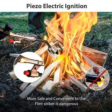 Propane Torch Burner Weed Torch High Output 1,800,000 BTU with 10FT Hose,Heavy Duty Blow Torch with Flame Control and Turbo Trigger Push Button Igniter,Flamethrower for Garden Wood Ice Snow Road (Blue