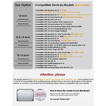 HYZUO 13.3-14 Inch Laptop Sleeve Compatible with MacBook Pro 14 M2/M1 Pro/Max A2779 A2442 2021-2023, MacBook Air 13 Inch 2010-2017, Faux Leather Case with Accessory Bag, White