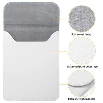 HYZUO 13.3-14 Inch Laptop Sleeve Compatible with MacBook Pro 14 M2/M1 Pro/Max A2779 A2442 2021-2023, MacBook Air 13 Inch 2010-2017, Faux Leather Case with Accessory Bag, White