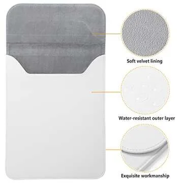 HYZUO 13.3-14 Inch Laptop Sleeve Compatible with MacBook Pro 14 M2/M1 Pro/Max A2779 A2442 2021-2023, MacBook Air 13 Inch 2010-2017, Faux Leather Case with Accessory Bag, White