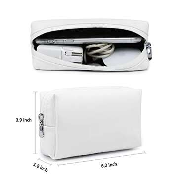 HYZUO 13.3-14 Inch Laptop Sleeve Compatible with MacBook Pro 14 M2/M1 Pro/Max A2779 A2442 2021-2023, MacBook Air 13 Inch 2010-2017, Faux Leather Case with Accessory Bag, White