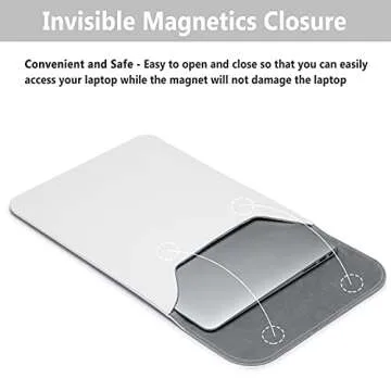 HYZUO 13.3-14 Inch Laptop Sleeve Compatible with MacBook Pro 14 M2/M1 Pro/Max A2779 A2442 2021-2023, MacBook Air 13 Inch 2010-2017, Faux Leather Case with Accessory Bag, White