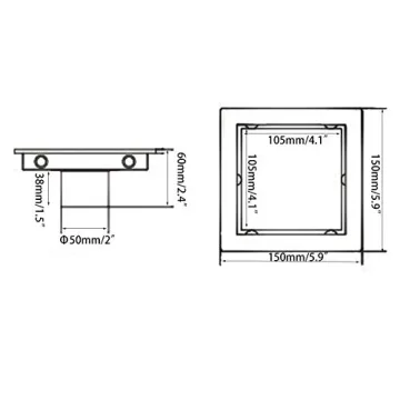 RANDOM Stylish Black Shower Drain with Removable Cover