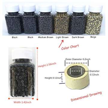 ZZRRYY 3000PCS Silicone Micro Link Rings for Hair Extensions