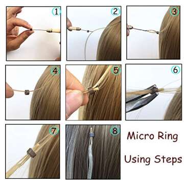 ZZRRYY 3000PCS Silicone Micro Link Rings for Hair Extensions