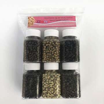 ZZRRYY 3000PCS Silicone Micro Link Rings for Hair Extensions
