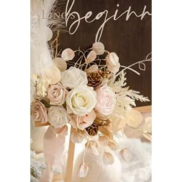 Ling's Moment 2pcs Artificial Welcome Sign Swag Wedding Arch Flowers Decorations Floral Eucalyptus Willow Garland for Ceremony Reception Entrance Entryway Party Banquets Easel Wall Home Outdoor