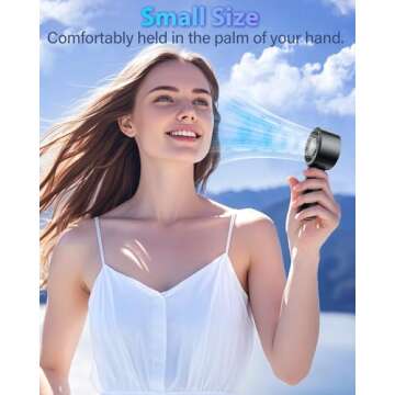 Portable Handheld Fan - USB-C Rechargeable, 5 Speeds, Perfect Gift