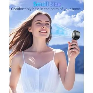 Portable Handheld Fan - USB-C Rechargeable, 5 Speeds, Perfect Gift