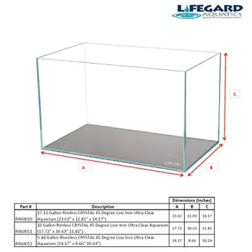Lifegard 17 Gallon Low Iron Rimless Aquarium Delight