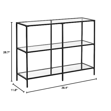 VASAGLE Modern Console Table with Glass Shelves