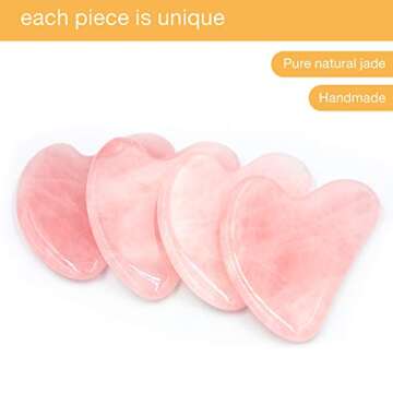 KIMANN Gua Sha Rose Quartz Face Scraping Massage Tool Jade GuaSha Stone Facial Tool for Anti Aging Face Muscle Scraper Neck Body Relaxing
