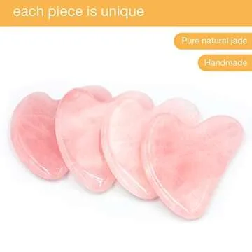 KIMANN Gua Sha Rose Quartz Face Scraping Massage Tool Jade GuaSha Stone Facial Tool for Anti Aging Face Muscle Scraper Neck Body Relaxing