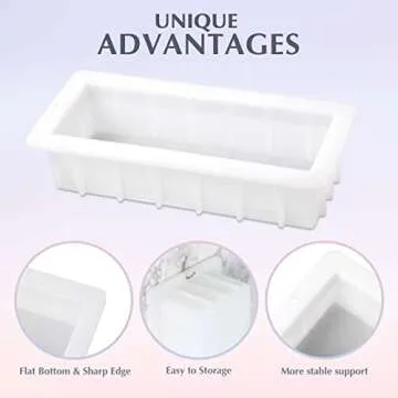 Nicole 10" Silicone Loaf Mold - Perfect for Soap Making
