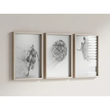 Basketball Wall Art Prints Set of 4 for Kids Teens