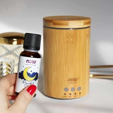 NOW Essential Oils, Peaceful Sleep Oil Blend, Relaxing Aromatherapy Scent, Blend of Pure Essential Oils, Vegan, Child Resistant Cap, 1-Ounce