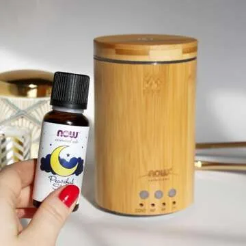 NOW Essential Oils, Peaceful Sleep Oil Blend, Relaxing Aromatherapy Scent, Blend of Pure Essential Oils, Vegan, Child Resistant Cap, 1-Ounce