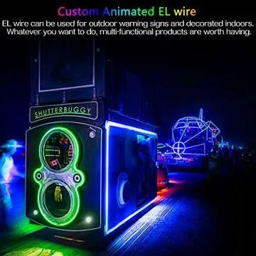 AIT EL Wire Kit 9ft, Portable Neon Lights for Parties, Halloween, DIY Decoration (5 Pack, Each of 9ft, Red, Green, Pink, Blue, White)
