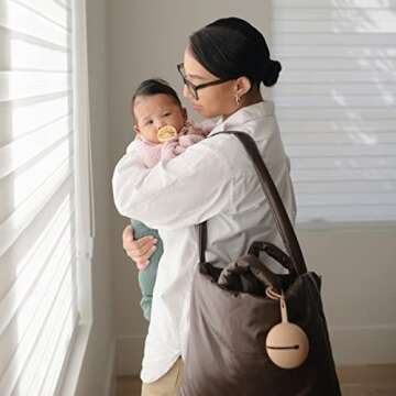 Mushie Silicone Pacifier Holder Case in Cloudy Mauve