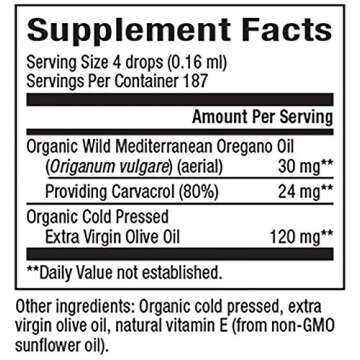 Natural Factors - Oil of Oregano, Certified Organic Support for Healthy Immunity and Cholesterol, 18...
