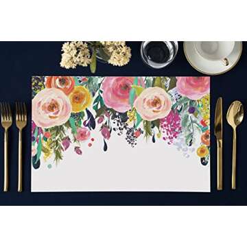 DB Party Studio Paper Placemats Pack of 25 Easy Cleanup Disposable Place Settings For All Occasion D...