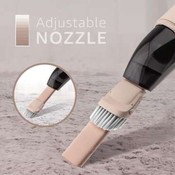 HOMEQUIP Handheld Portable Cordless Vacuum Cleaner - Easy to Use, Lightweight, Compact Design - Hand Vacuum for Dust Pet Hair Dirt Home Car Interior - Rechargeable Battery with USB-C Cable