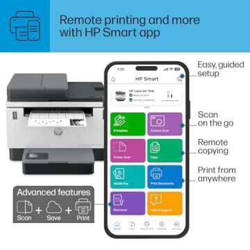 HP LaserJet-Tank MFP 2604sdw Wireless Black & White Printer Prefilled With Up to 2 Years of Original HP-Toner (381V1A)