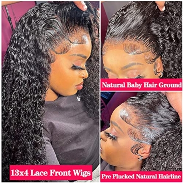 28 Inch Deep Wave Lace Front Wig 180% Density for Women
