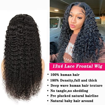 28 Inch Deep Wave Lace Front Wig 180% Density for Women