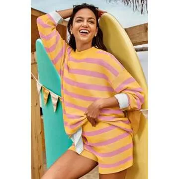 LAMISSCHE Oversized Striped Lounge Set for Women