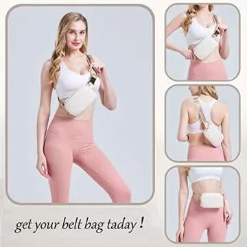 Sherpa Belt Bag for Women Men, Fashion Fleece Fanny Packs, Cute Fuzzy Crossbody Bags with Adjustable Strap for Running Travel Hiking Cycling (Fleece | Cream)